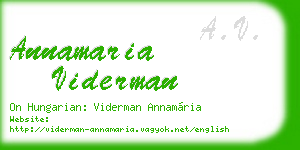 annamaria viderman business card